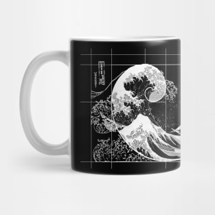 Hokusai Meets Fibonacci, Black and White Mug